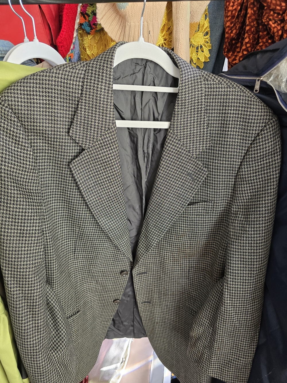 Valentino Classic Houndstooth Blazer - Gray